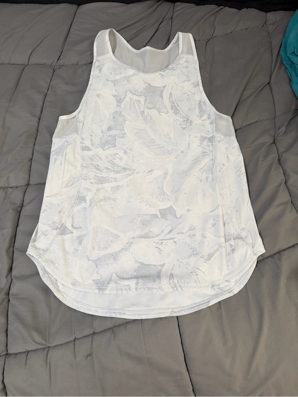lululemon athletica White Floral-Print Racerback Tank